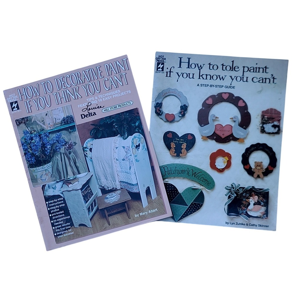 Hot Off The Press Tole‎ & Decorative Painting 2 Book Set Beginner Guides Vintage